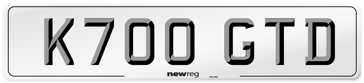 K700 GTD Number Plate from New Reg